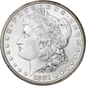 1881-CC Morgan Silver Dollar, Choice Uncirculated, MS63 Main Image