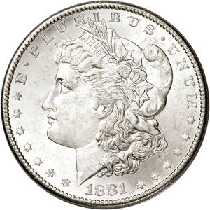 1881-S Morgan Silver Dollar MS60 Main Image