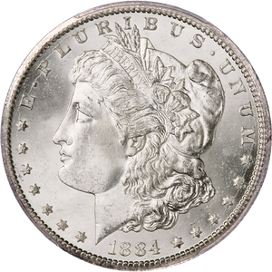 1884-CC Morgan Silver Dollar MS63 Main Image