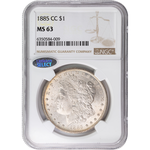 1885-CC Morgan Silver Dollar, NGC Certified, Choice Uncirculated