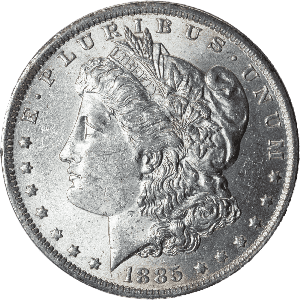 1885-O Morgan Silver Dollar AU50 Main Image