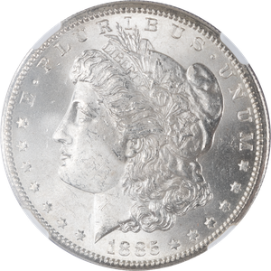 1885-S Morgan Silver Dollar, NGC Certified, Very Choice Uncirculated, MS64 Main Image
