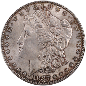 1887 Morgan Silver Dollar, About Uncirculated #2 Main Image