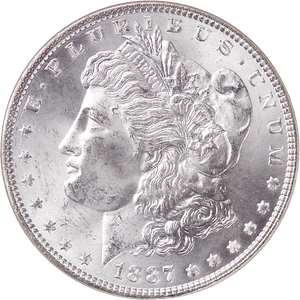 1887 Morgan Silver Dollar MS64 Main Image
