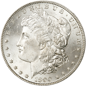 1890-CC Morgan Silver Dollar, PCGS Certified, Very Choice Uncirculated, MS64 Main Image