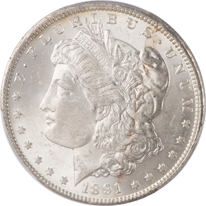 1891-CC Morgan Silver Dollar MS63 Main Image