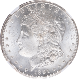 1891-S Morgan Silver Dollar MS63 Main Image