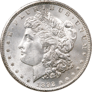 1892 Morgan Silver Dollar Main Image
