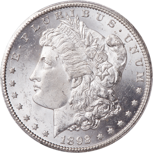 1892-CC Morgan Silver Dollar, PCGS Certified, Main Image