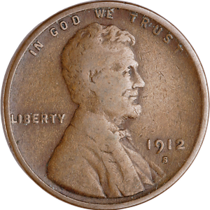 1912-S Lincoln Head Cent, Good Main Image