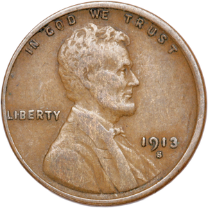 1913-S Lincoln Head Cent VF Main Image