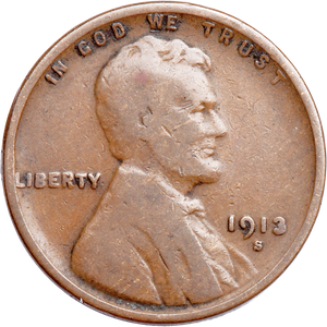 1913-S Lincoln Head Cent CIRC Main Image