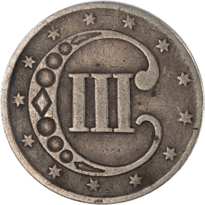 1851 Silver Three-Cent Piece, Variety 1 Main Image