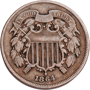 Two Cent Piece - Large Motto - 1864 VG Main Image