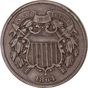 1864 Two-Cent Piece, Large Motto Main Image