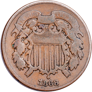 1868 Two-Cent Piece, Large Motto, Good Main Image
