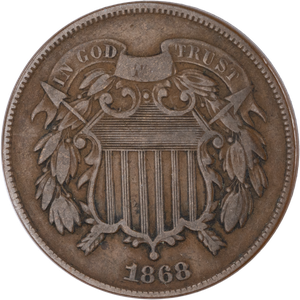 1868 Two-Cent Piece, Large Motto, Fine Main Image