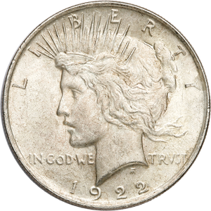 1922 Peace Dollar AU50 Main Image