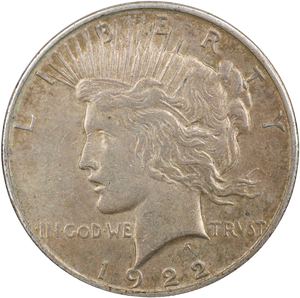 1922-D Peace Silver Dollar, Low Relief Main Image