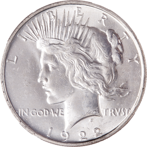1922-D Peace Silver Dollar, Low Relief Main Image
