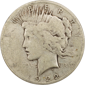 1922-S Peace Silver Dollar, Low Relief Main Image