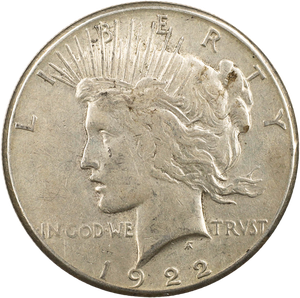 1922-S Peace Silver Dollar, Low Relief Main Image