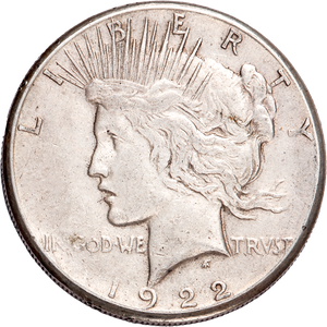1922-S Peace Silver Dollar, Low Relief Main Image