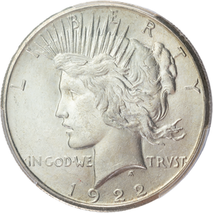 1922-S Peace Silver Dollar, Low Relief Main Image