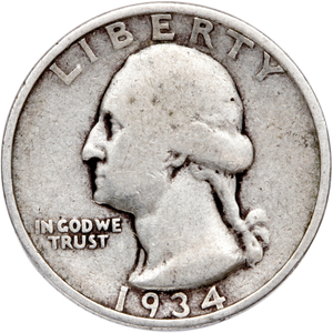 1934-D Washington Silver Quarter CIRC Main Image