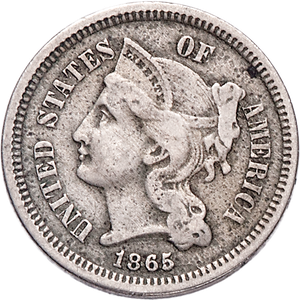 1865 Nickel Three-Cent Piece VG#2 Main Image