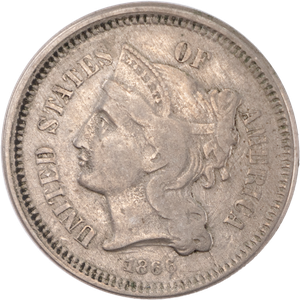 Three Cent - Three Cent Nickel - 1866 F#2 Main Image