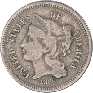 Three Cent - Three Cent Nickel - 1868 G Main Image