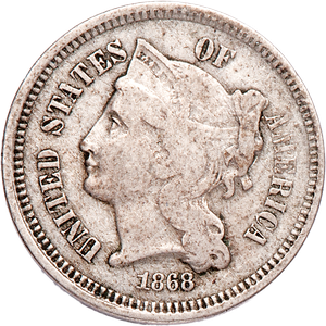 Three Cent - Three Cent Nickel - 1868 CIRC Main Image