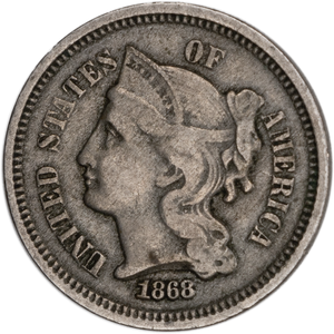 Three Cent - Three Cent Nickel - 1868 F#2 Main Image