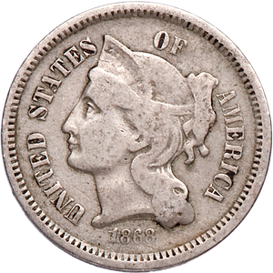 1868 Nickel Three-cent piece Main Image