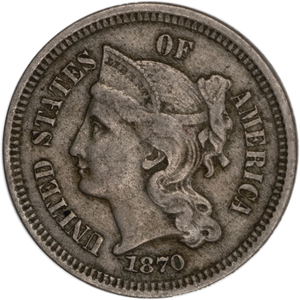 Three Cent - Three Cent Nickel - 1870 F Main Image