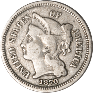 Three Cent - Three Cent Nickel - 1870 CIRC Main Image