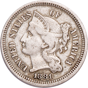 1881 Nickel Three-Cent Piece Main Image