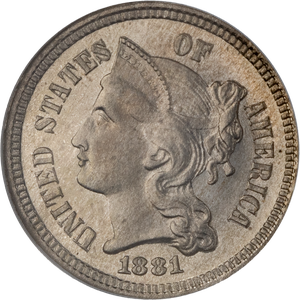 1881 Nickel Three Cent Piece Main Image