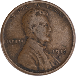 1916-S Lincoln Head Cent F Main Image