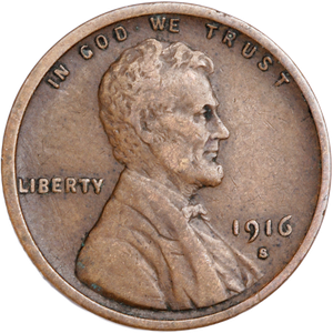 1916-S Lincoln Head Cent VF Main Image