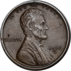 1916-S Lincoln Head Cent AU50 Main Image