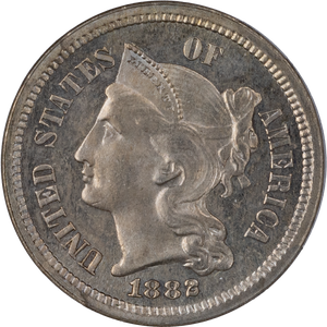1882 Nickel Three-Cent, Proof Main Image