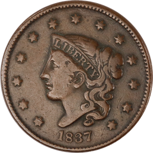 1837 Liberty Head Large Cent, Plain Cords, Medium Letters Main Image