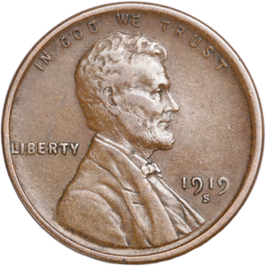 1919-S Lincoln Head Cent VF Main Image
