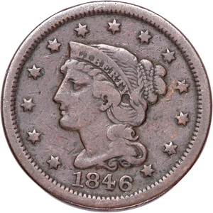 1846 Braided Hair Large Cent, Small Date Main Image