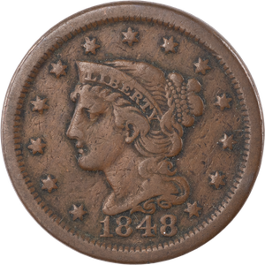 1848 Braided Hair Large Cent Main Image