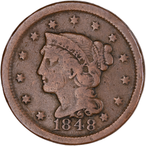 1848 Braided Hair Large Cent Main Image
