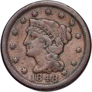 1848 Braided Hair Large Cent Main Image