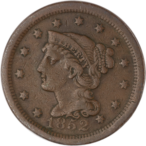1852 Braided Hair Large Cent Main Image